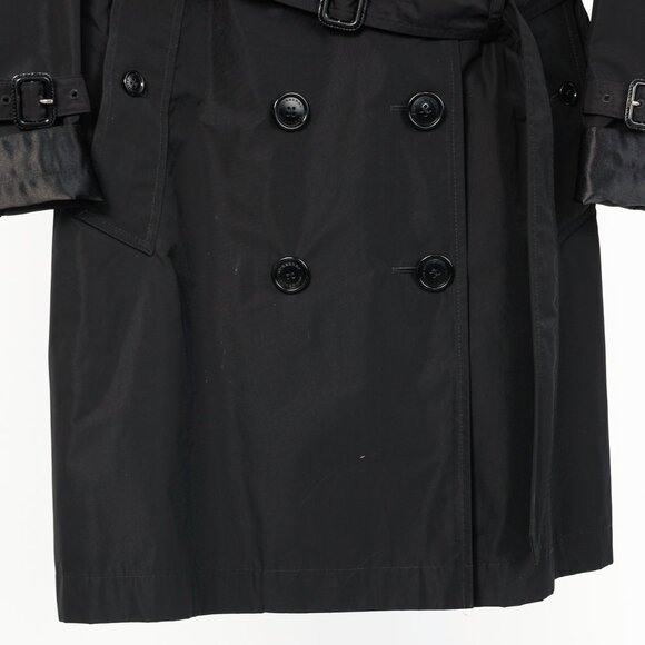 Burberry Kensington Black Taffeta Double-Breasted Trench Coat - Picture 9 of 16
